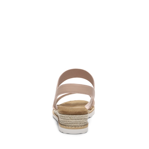 Ankle Elastic Strap Espadrille Flat Sandals - NUDE  PINK - 4